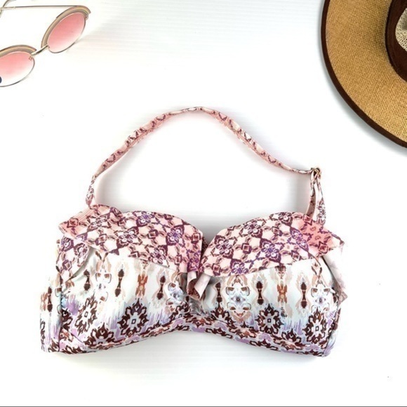 Swimsuit for all womens multicolor halter swim bikini top size 6 - Picture 1 of 7